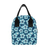 Blue Hibiscus Pattern Print Design HB011 Insulated Lunch Bag