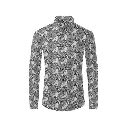 Tribal Turtle Polynesian Themed Print Men's Long Sleeve Shirt