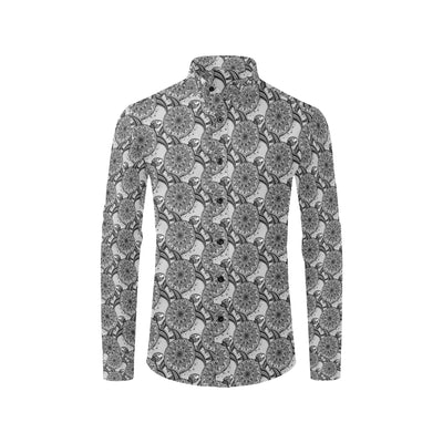 Tribal Turtle Polynesian Themed Print Men's Long Sleeve Shirt