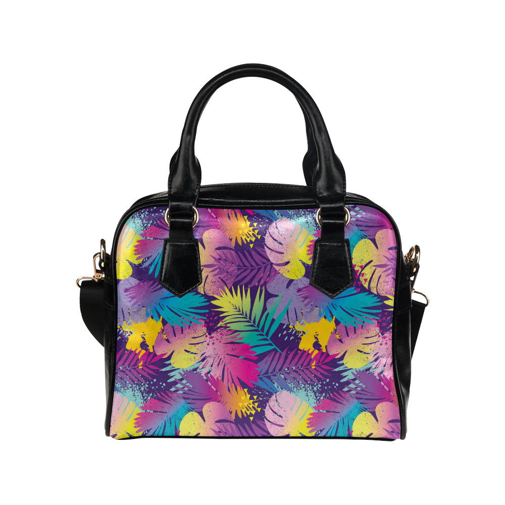 Palm Leaf Pattern Print Design A04 Shoulder Handbag
