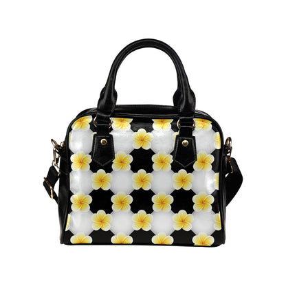 Plumeria Pattern Print Design A04 Shoulder Handbag