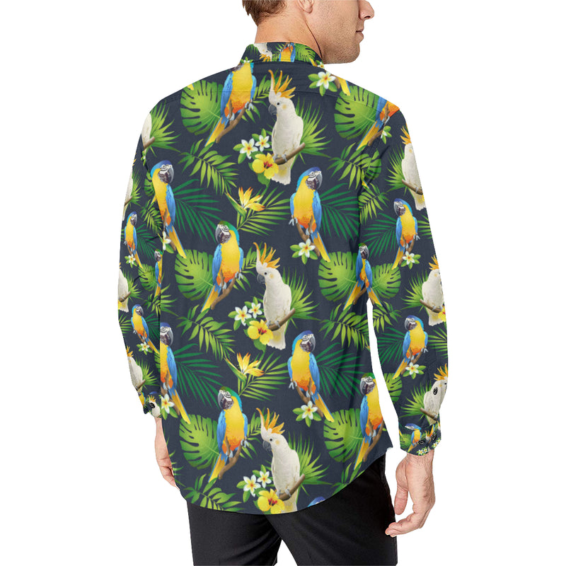 Parrot Pattern Print Design A03 Men's Long Sleeve Shirt