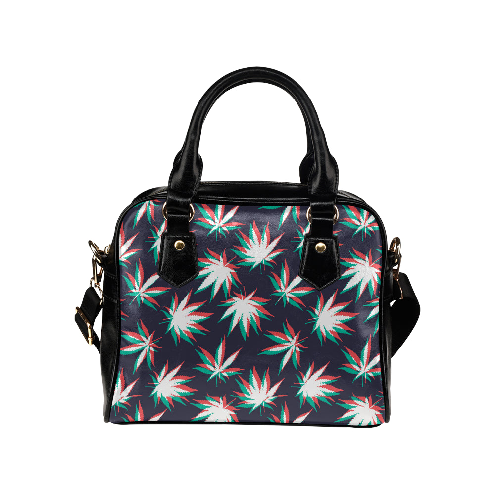 Pot Leaf Pattern Print Design A01 Shoulder Handbag
