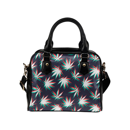 Pot Leaf Pattern Print Design A01 Shoulder Handbag