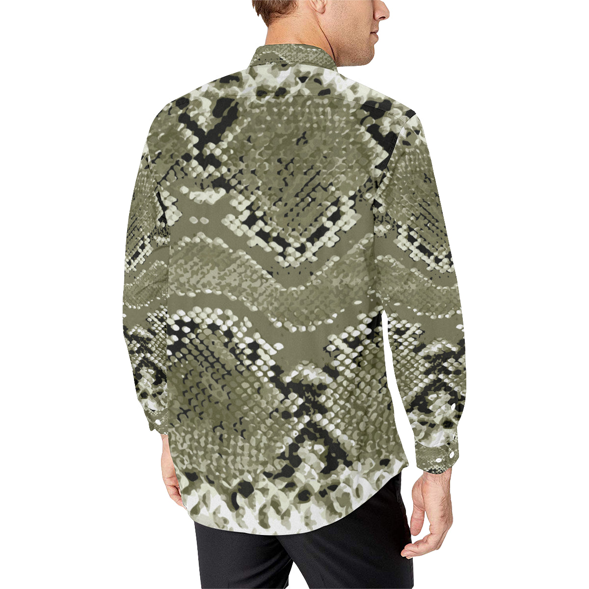 Python Pattern Print Design A04 Men's Long Sleeve Shirt