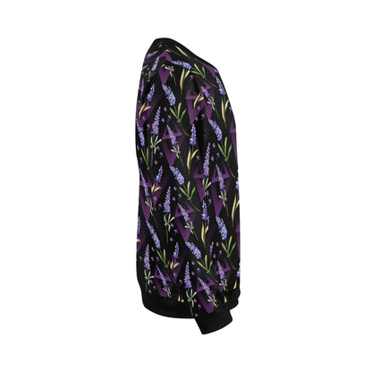 Lavender Pattern Print Design LV07 Men Long Sleeve Sweatshirt