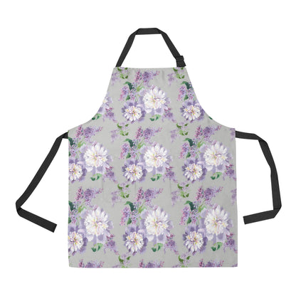 Lilac Pattern Print Design LI07 Apron with Pocket