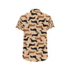 Dachshund Pattern Print Design 011 Men's Short Sleeve Button Up Shirt