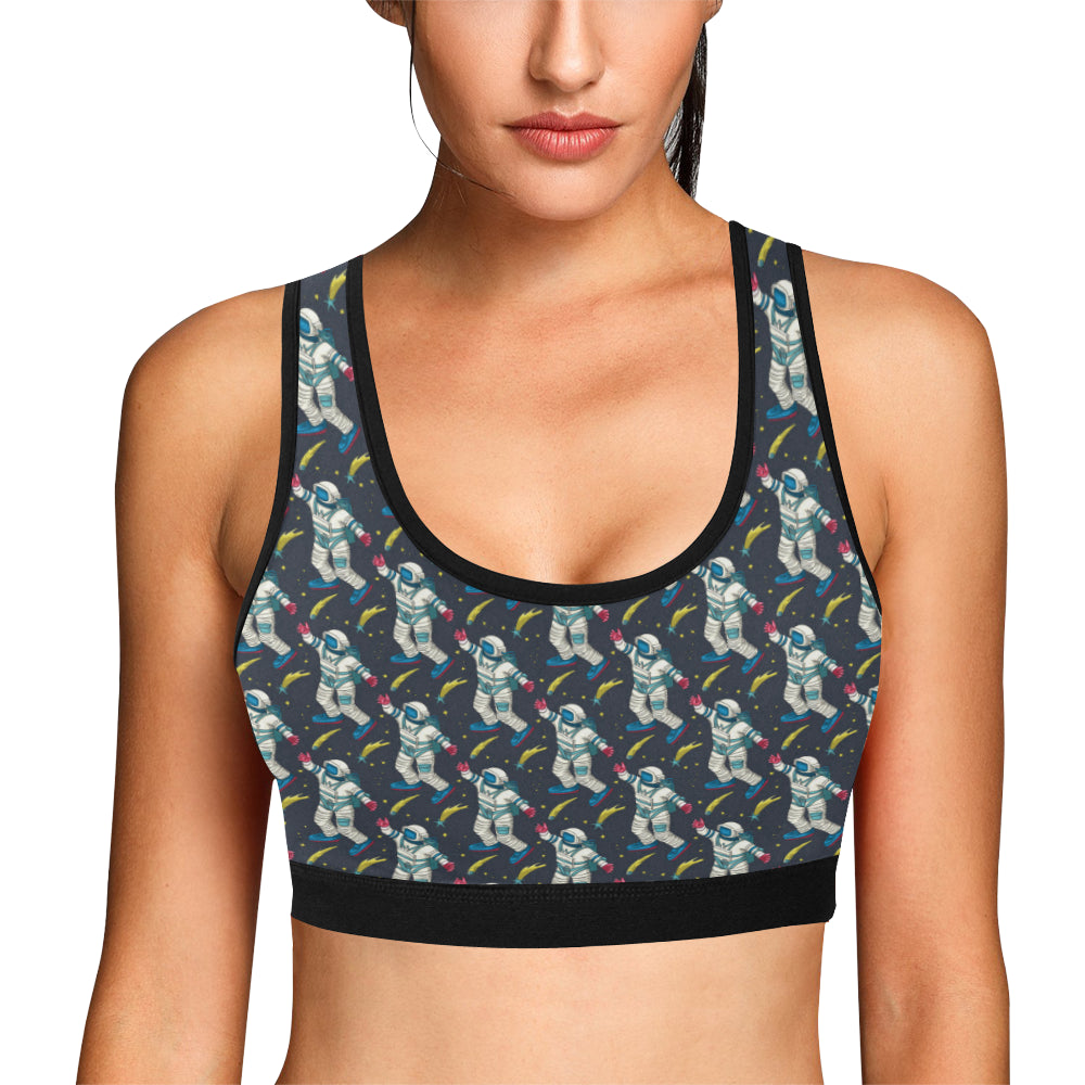 Astronaut Pattern Print Design 04 Sports Bra