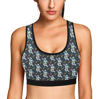 Astronaut Pattern Print Design 04 Sports Bra