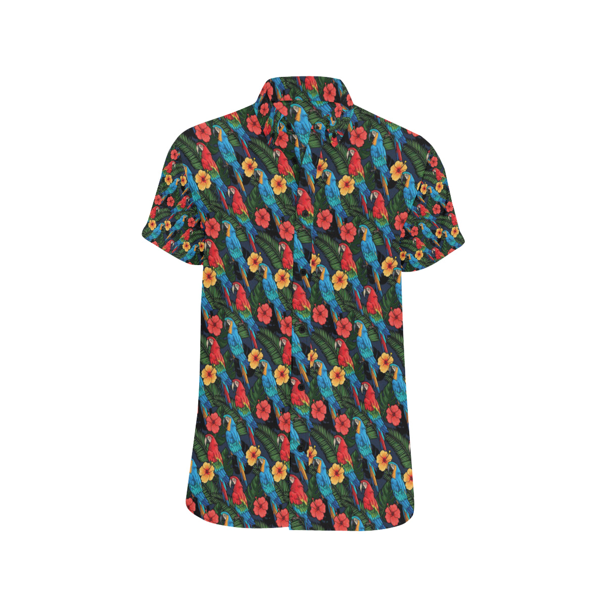 Parrot Pattern Print Design A01 Men's Short Sleeve Button Up Shirt
