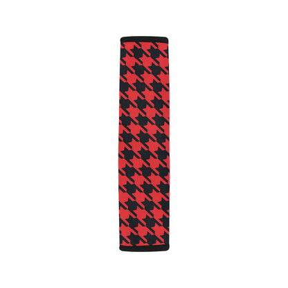 Houndstooth Red Pattern Print Design 03 Car Seat Belt Cover