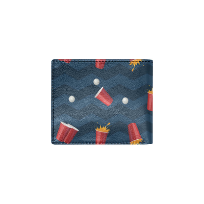 Beer Pong Pattern Print Design 01 Men's ID Card Wallet