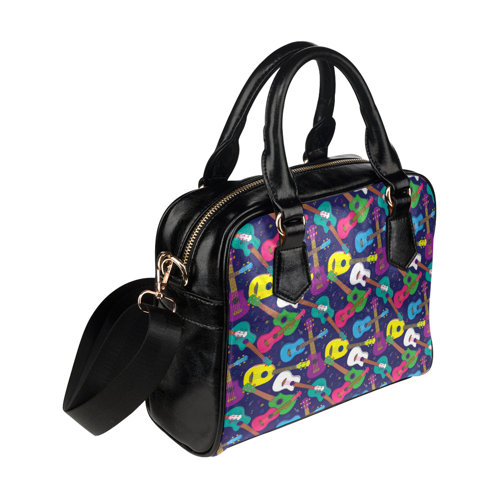 Ukulele Pattern Print Design 02 Shoulder Handbag