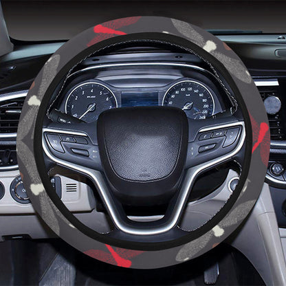 Dragonfly Pattern Print Design 01 Steering Wheel Cover with Elastic Edge