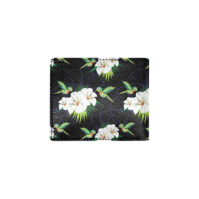 Hummingbird with Flower Pattern Print Design 03 Men's ID Card Wallet