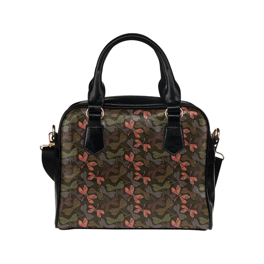 Dragonfly Pattern Print Design 02 Shoulder Handbag