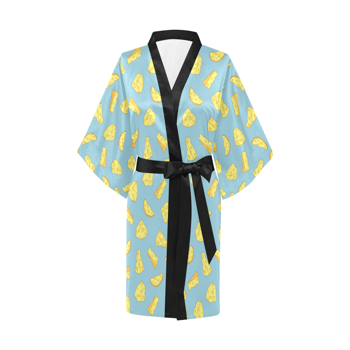 Cheese Pattern Print Design 04 Women's Short Kimono