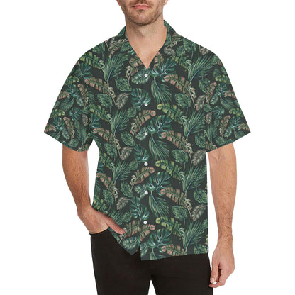 Banana Leaf Pattern Print Design 05 Men's Hawaiian Shirt