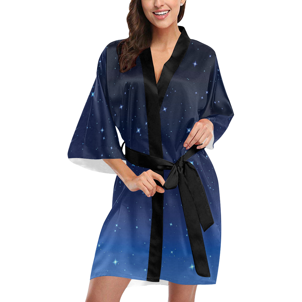 Night sky Pattern Print Design A01 Women's Short Kimono