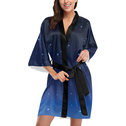 Night sky Pattern Print Design A01 Women's Short Kimono
