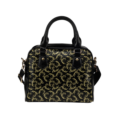 Baroque Golden Pattern Print Design 01 Shoulder Handbag
