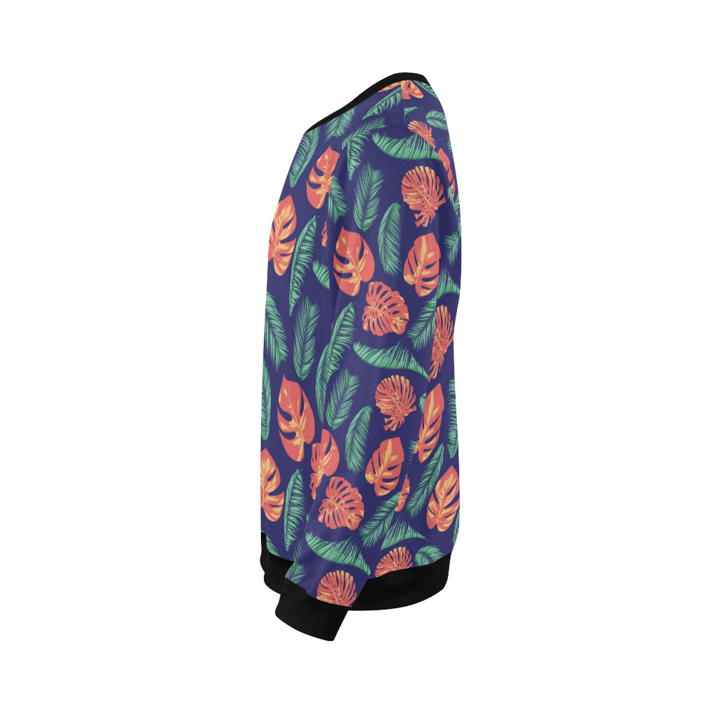 Palm Leaves Pattern Print Design PL011 Men Long Sleeve Sweatshirt