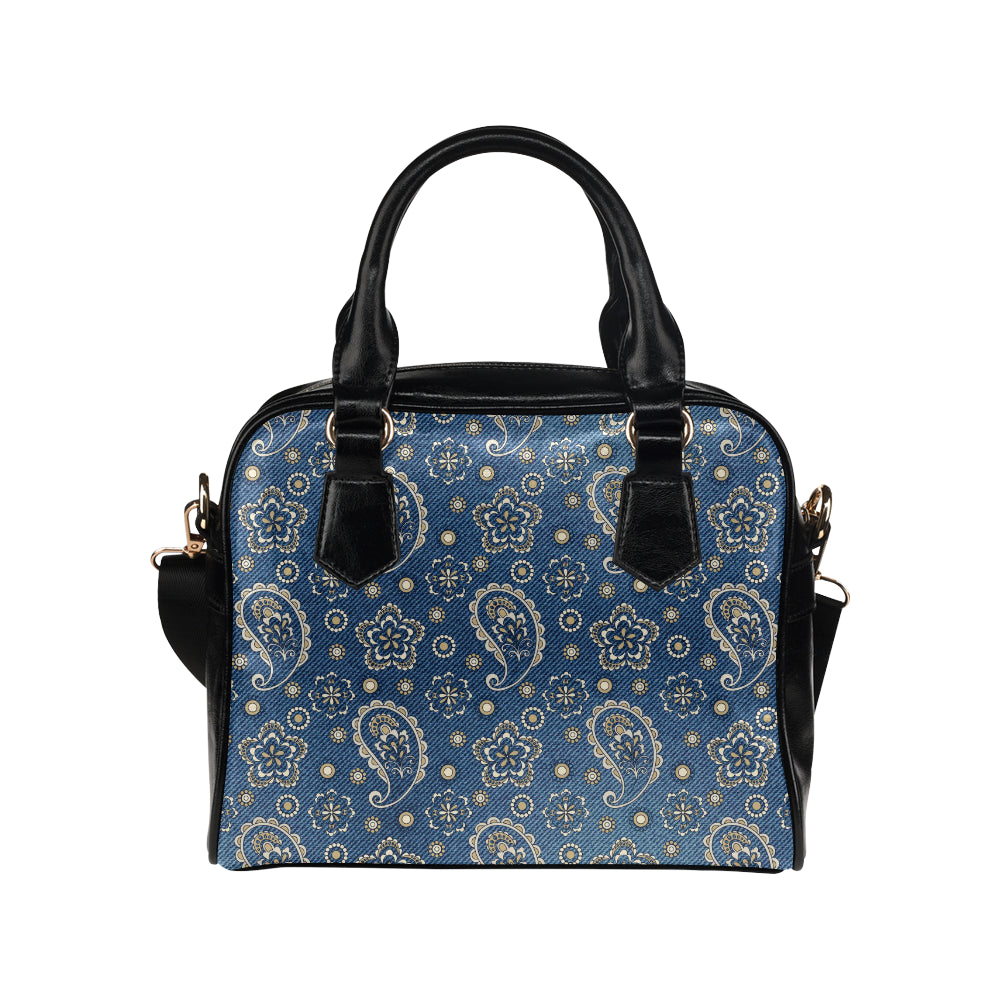 Jean Paisley Pattern Print Design 01 Shoulder Handbag