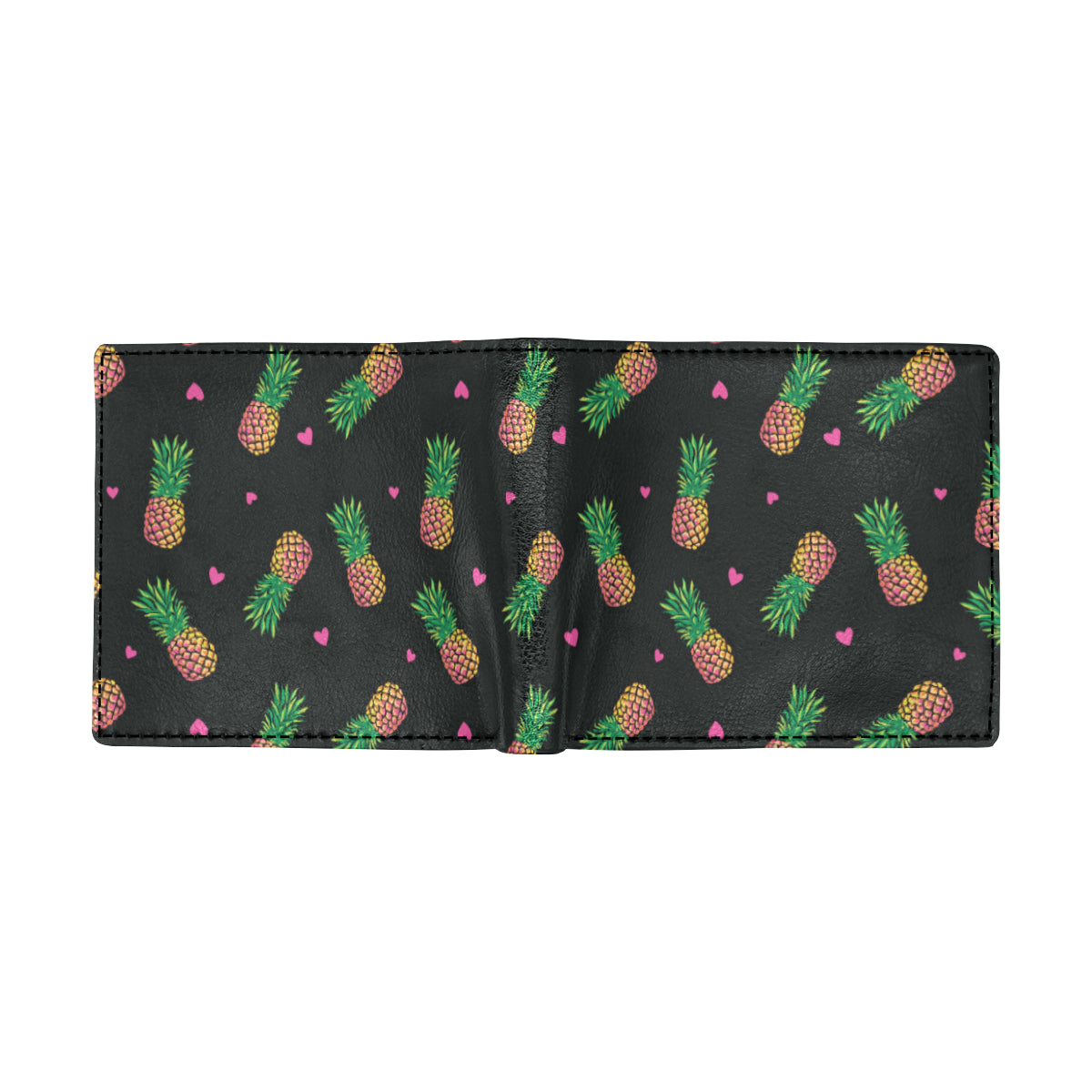 Neon Pineapple Pattern Print Design A04 Men's ID Card Wallet