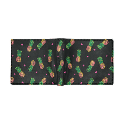 Neon Pineapple Pattern Print Design A04 Men's ID Card Wallet