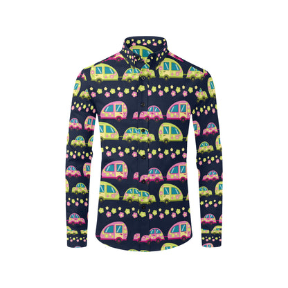 Camper Cute Camping Design No 3 Print Men's Long Sleeve Shirt