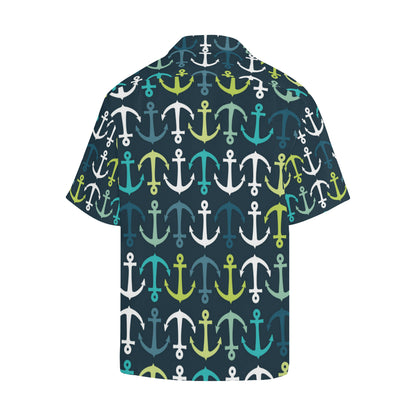 Anchor Pattern Print Design 03 Men's Hawaiian Shirt
