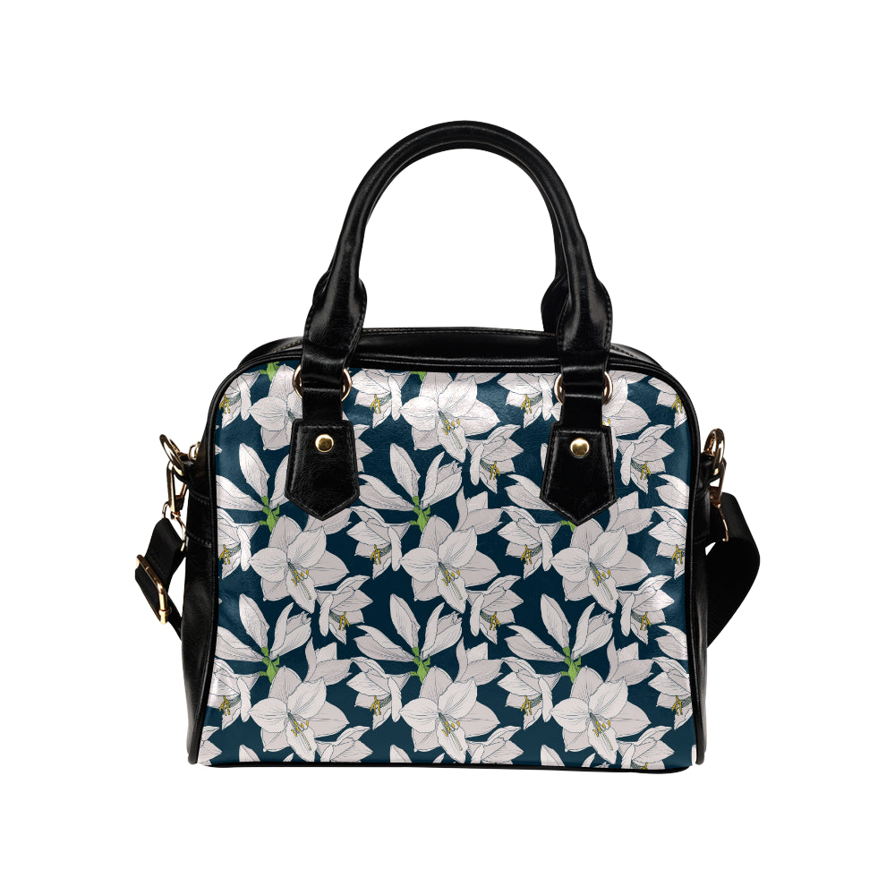 Amaryllis Pattern Print Design 01 Shoulder Handbag