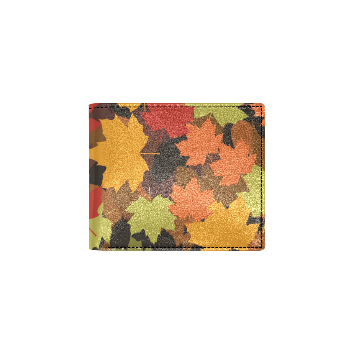 Maple Leaf Pattern Print Design 05 Men's ID Card Wallet