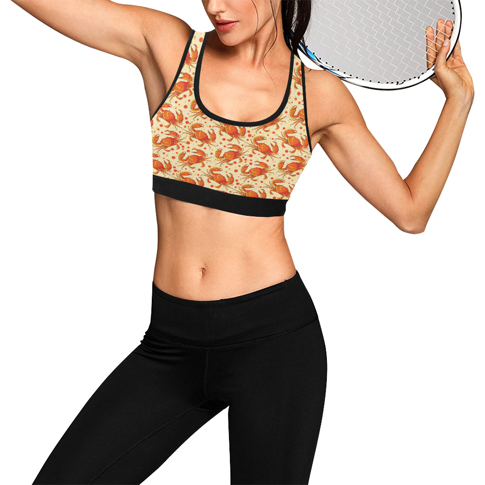 Crab Pattern Print Design 01 Sports Bra