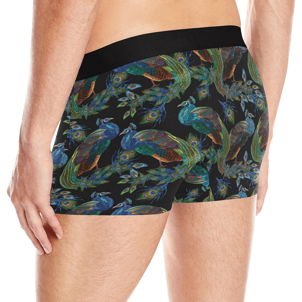 Peacock Pattern Print Design A04 Men's Boxer Briefs