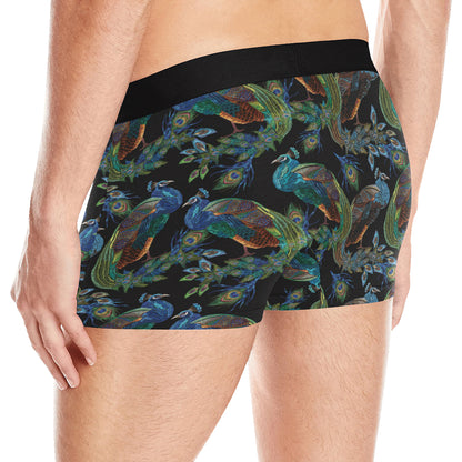 Peacock Pattern Print Design A04 Men's Boxer Briefs