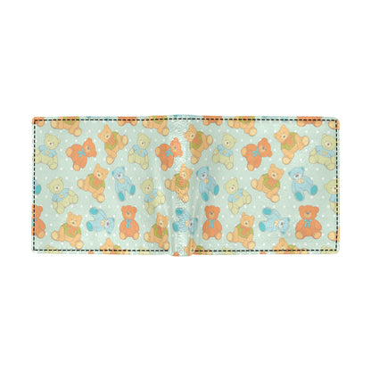 Bear Pattern Print Design 02 Men's ID Card Wallet