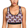 Chihuahua Purple Floral Sports Bra