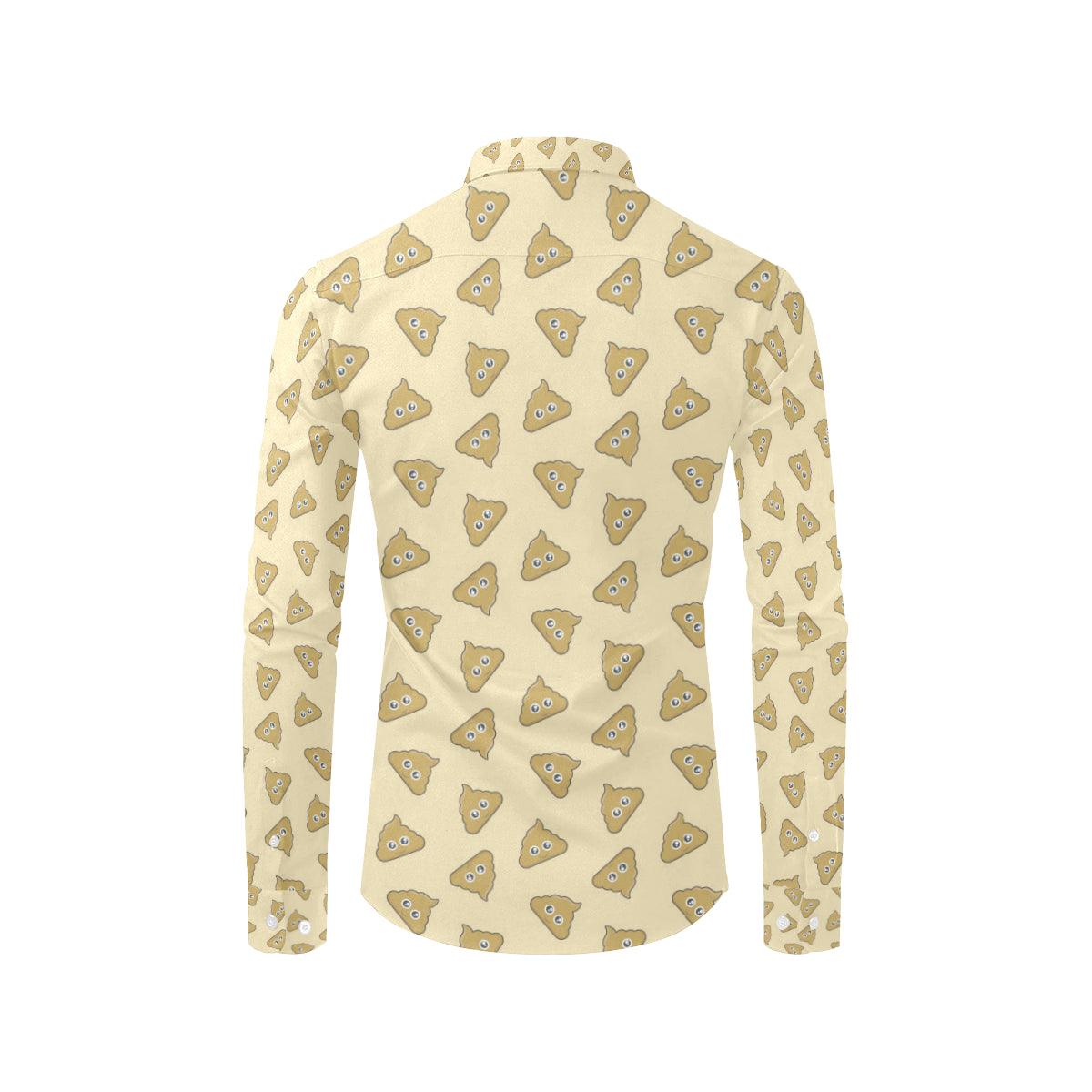 Poop Emoji Pattern Print Design A02 Men's Long Sleeve Shirt