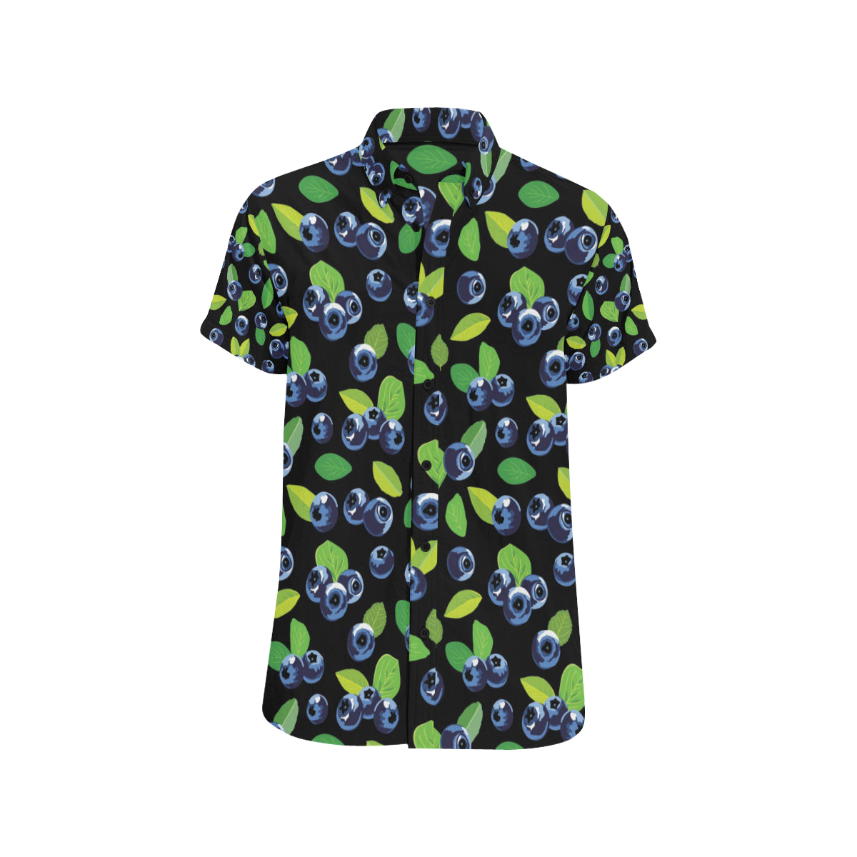 Blueberry Pattern Print Design BB03 Men's Short Sleeve Button Up Shirt