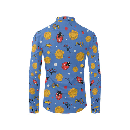 Ladybug Pattern Print Design 05 Men's Long Sleeve Shirt