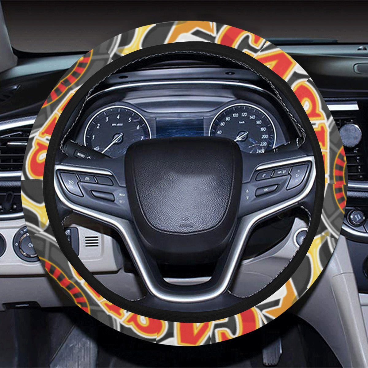 Casino Pattern Print Design 03 Steering Wheel Cover with Elastic Edge