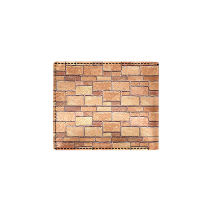 Brick Pattern Print Design 01 Men's ID Card Wallet