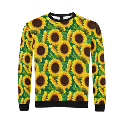 Sunflower Pattern Print Design SF02 Men Long Sleeve Sweatshirt