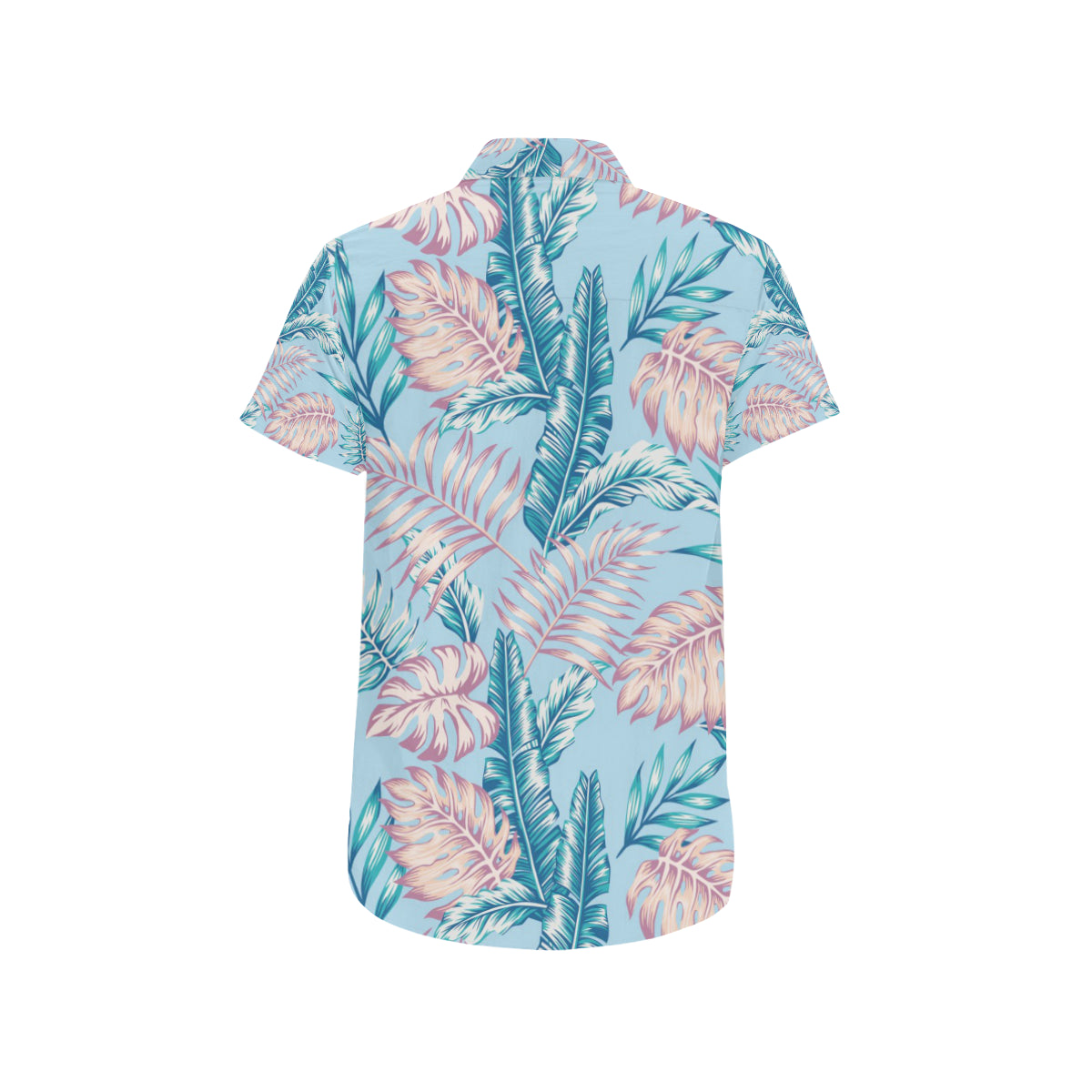 Tropical Flower Pattern Print Design TF01 Men's Short Sleeve Button Up Shirt