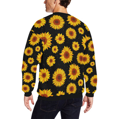 Sunflower Pattern Print Design SF09 Men Long Sleeve Sweatshirt