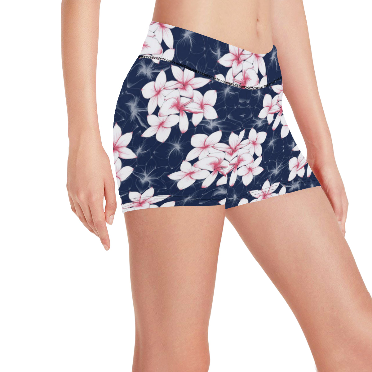 Plumeria Pattern Print Design PM017 Yoga Shorts