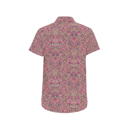Celtic Pattern Print Design 04 Men's Short Sleeve Button Up Shirt