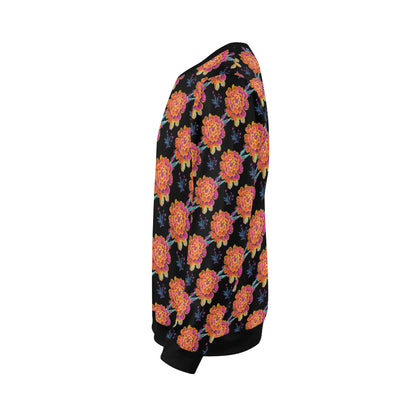 Marigold Pattern Print Design MR04 Men Long Sleeve Sweatshirt